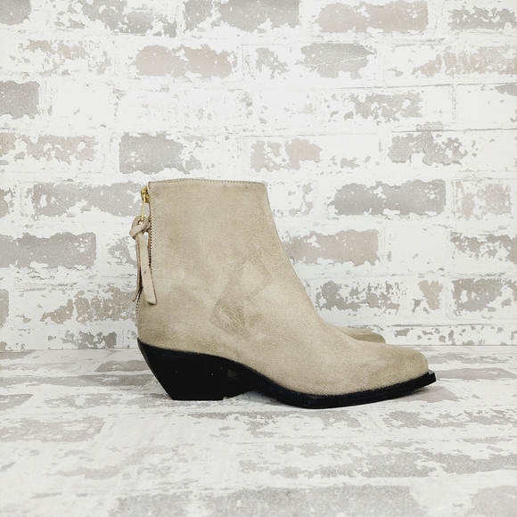 New AllSaints Women's Taupe Lenora Suede Boots F736 - Picture 4 of 13